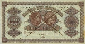 pS141Cct1 from Ecuador: 10 Pesos from 1872