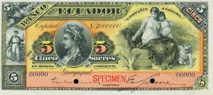 pS158s from Ecuador: 5 Sucres from 1899