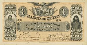 pS236s from Ecuador: 1 Peso from 1874