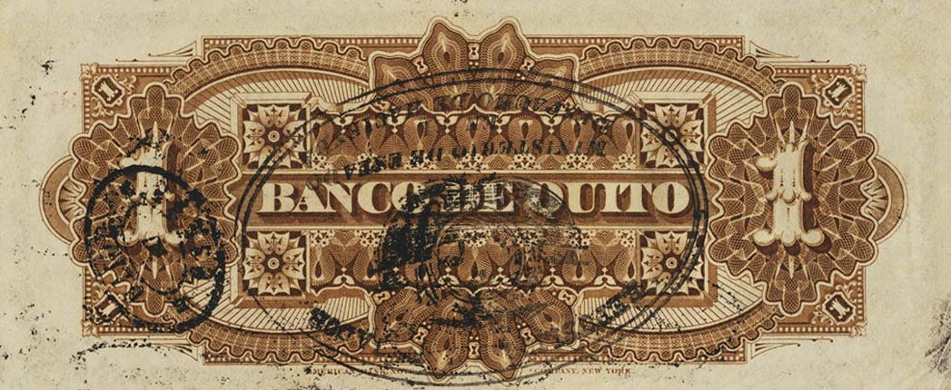 Back of Ecuador pS241a: 1 Peso from 1880
