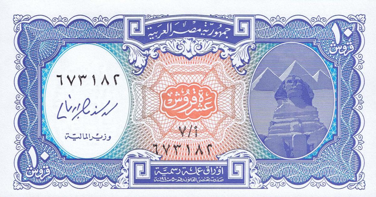 Front of Egypt p191: 10 Piastres from 2006