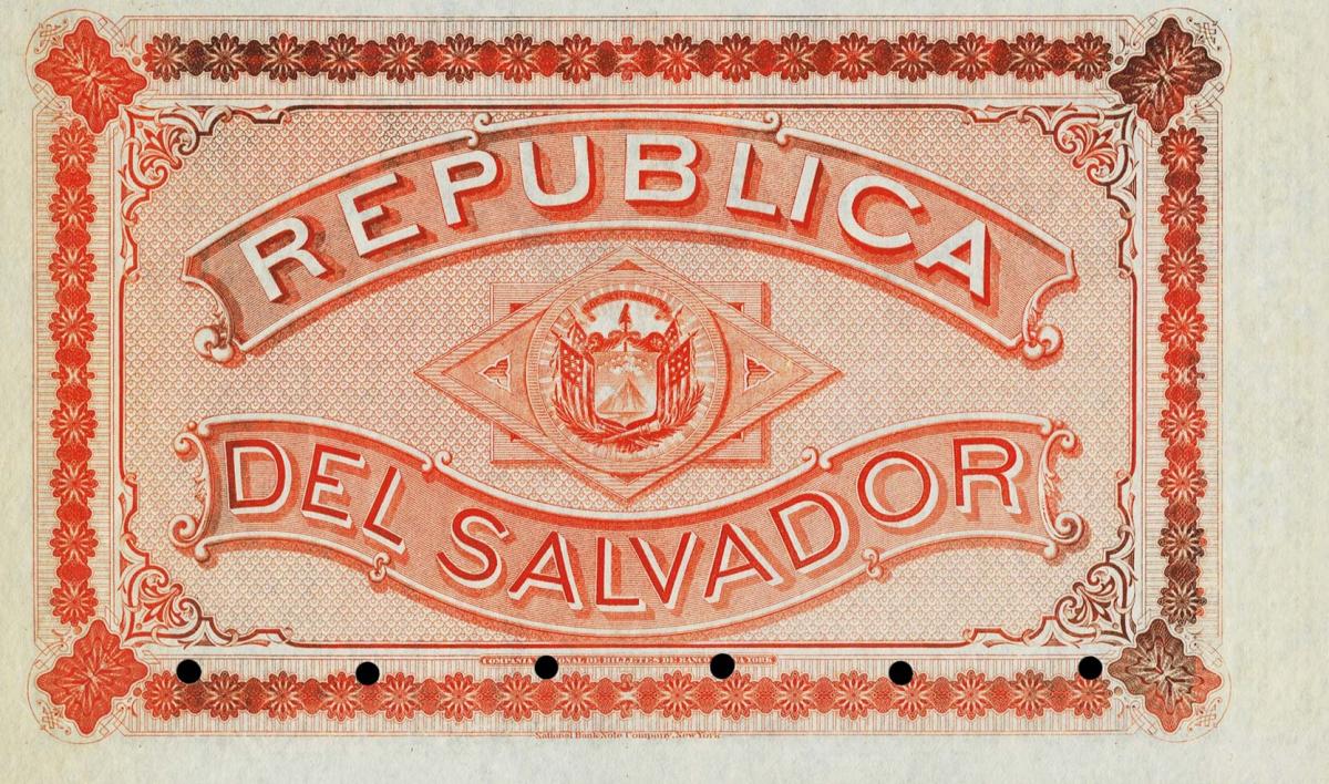 Back of El Salvador p15: 100 Pesos from 1877