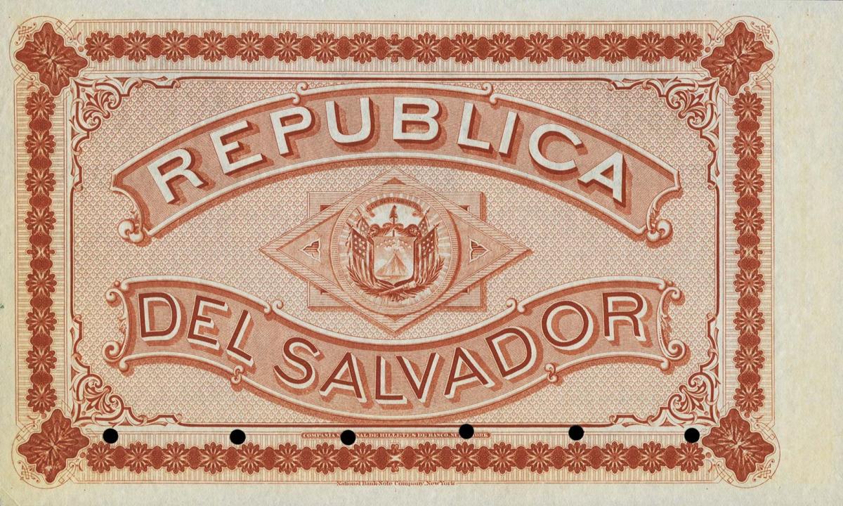 Back of El Salvador p17: 500 Pesos from 1877