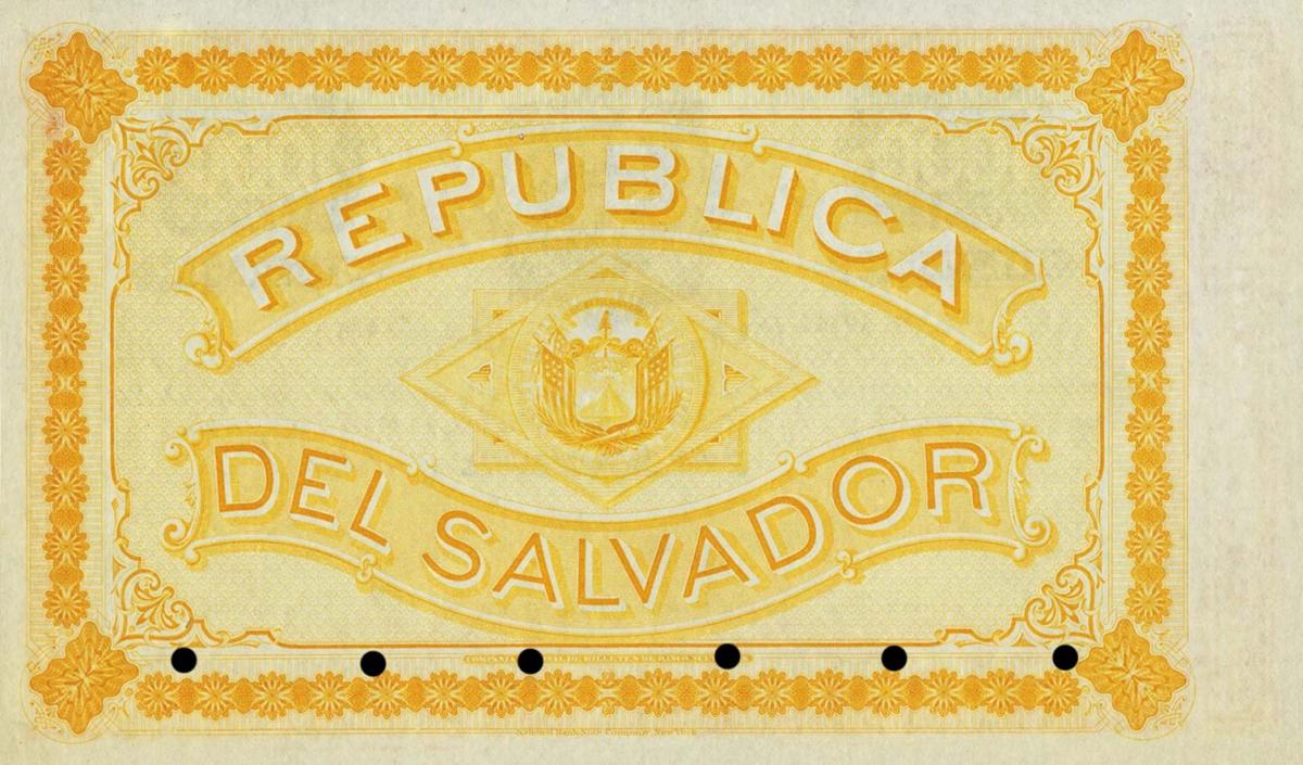 Back of El Salvador p18: 1000 Pesos from 1877