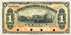 pS141p from El Salvador: 1 Peso from 1890