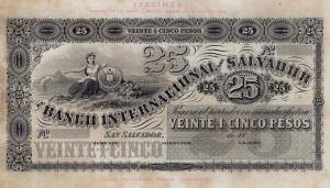 pS154s from El Salvador: 25 Pesos from 1880