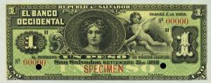 pS171s from El Salvador: 1 Peso from 1899