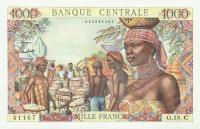 p5c from Equatorial African States: 1000 Francs from 1963