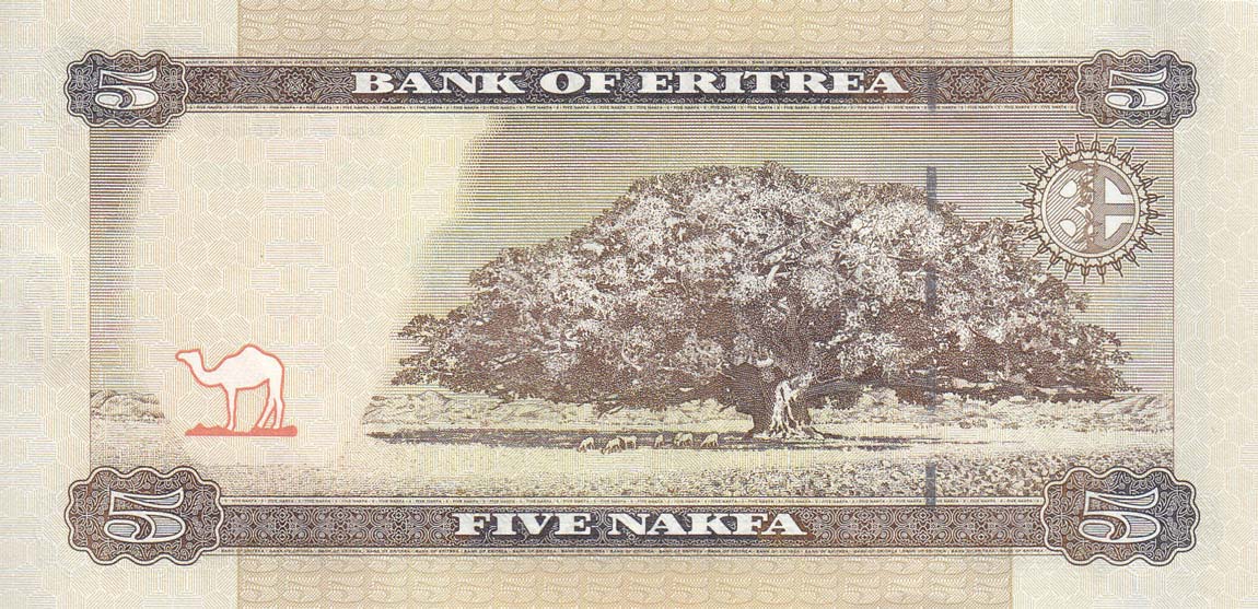 Back of Eritrea p14: 5 Nakfa from 2015