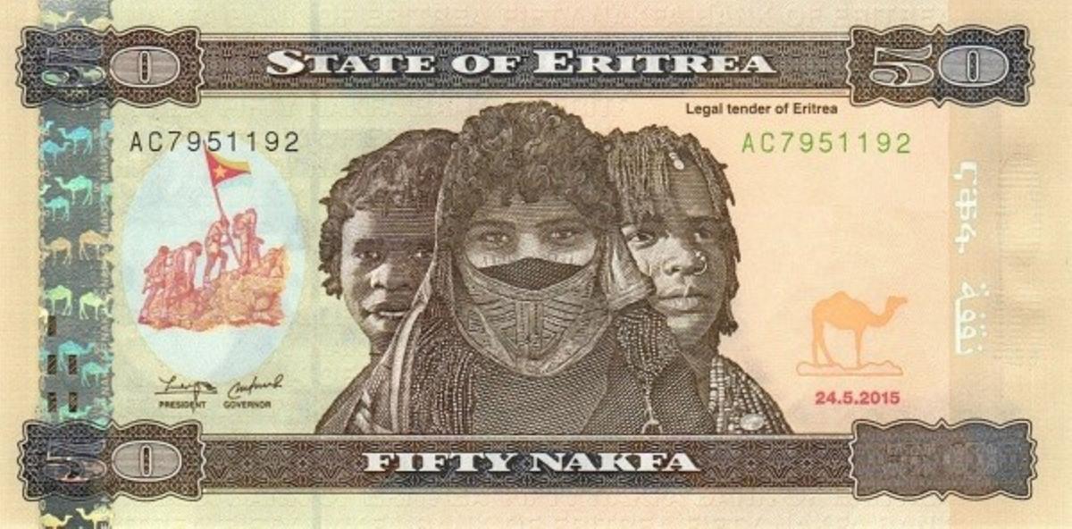 Front of Eritrea p17: 50 Nakfa from 2015