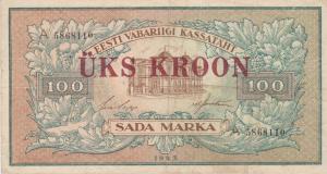 p61b from Estonia: 1 Kroon from 1928