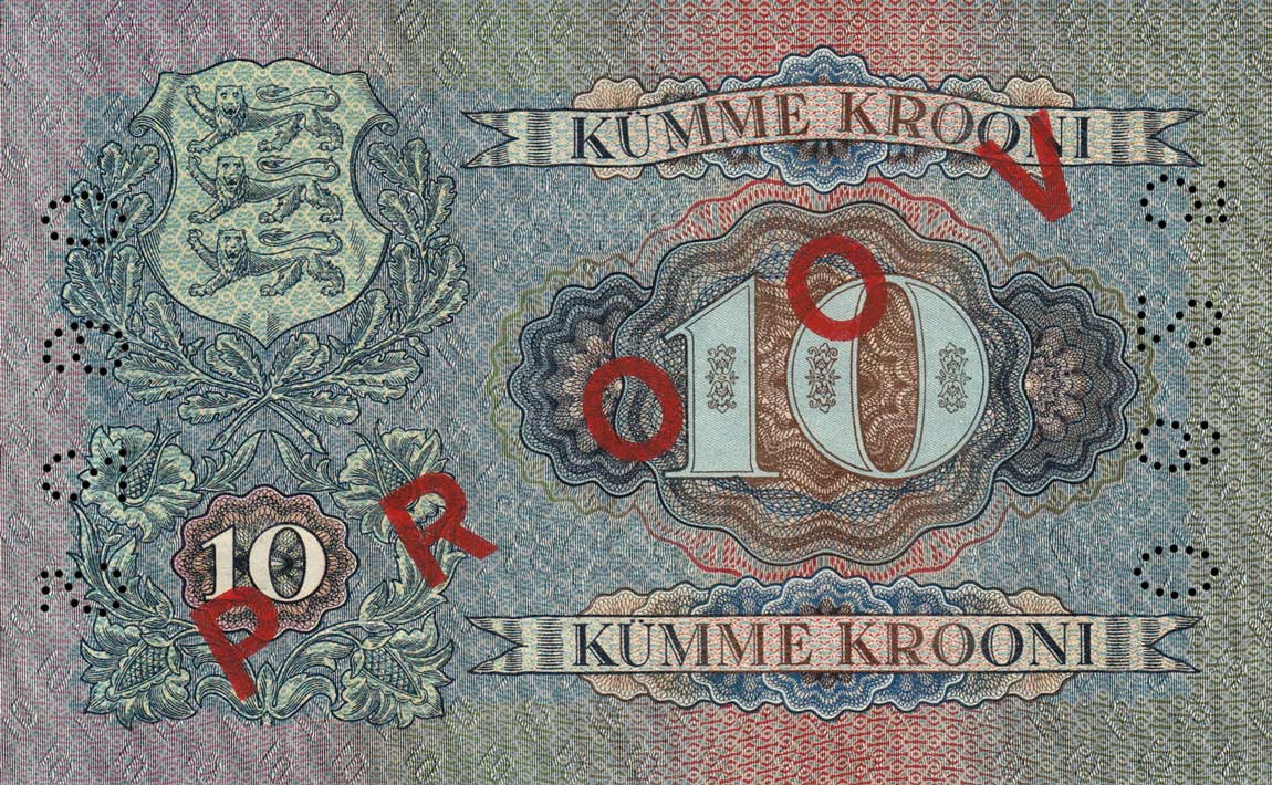 Back of Estonia p67s: 10 Krooni from 1937