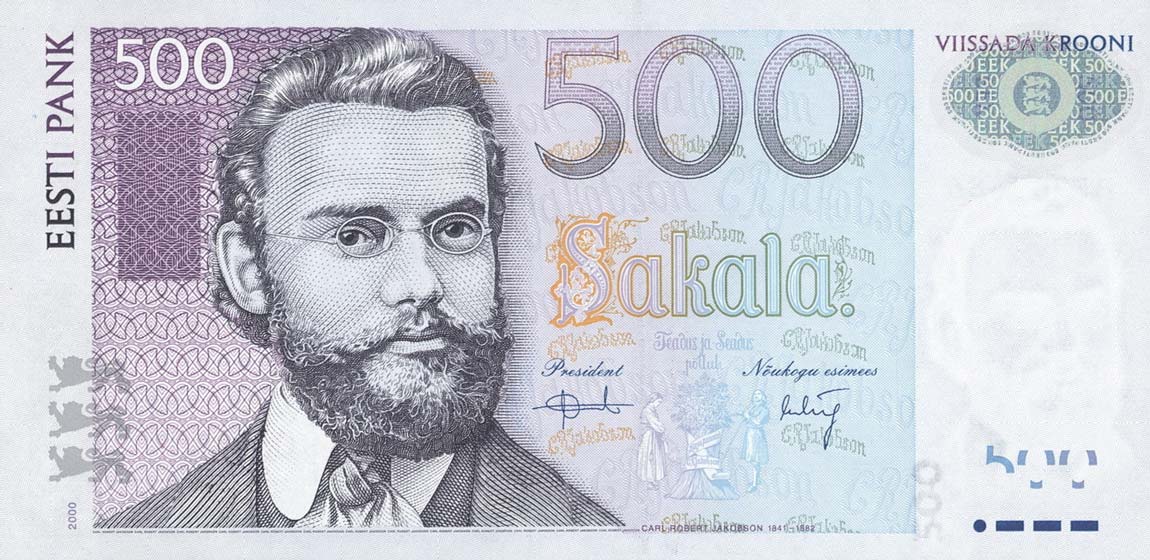 Front of Estonia p83a: 500 Krooni from 2000