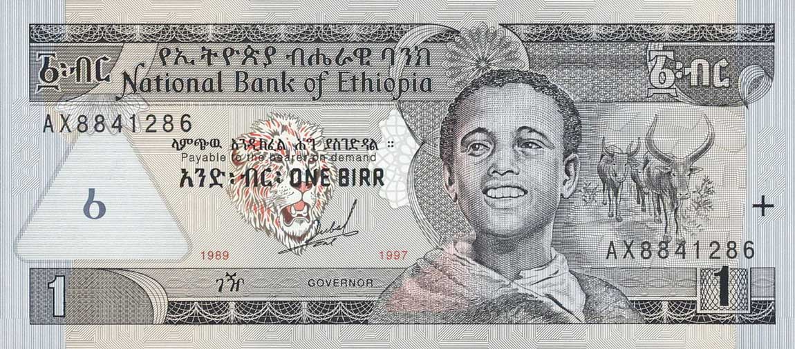 Front of Ethiopia p46a: 1 Birr from 1989