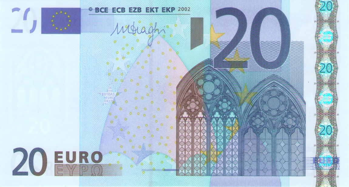 Front of European Union p16x: 20 Euro from 2002