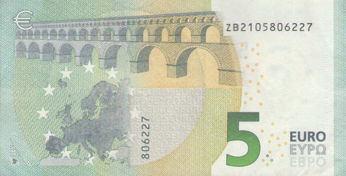 Back of European Union p20z: 5 Euro from 2002