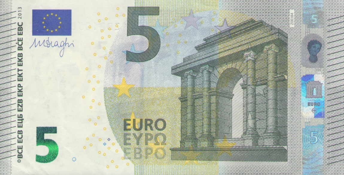 Front of European Union p20z: 5 Euro from 2002