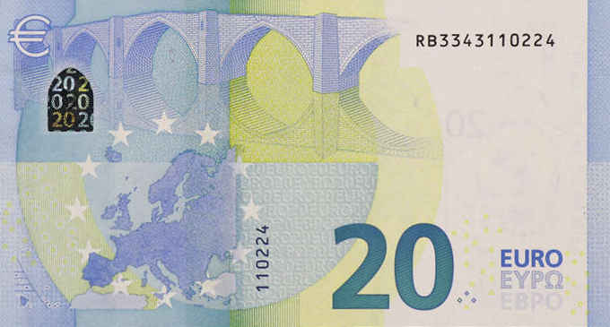 Back of European Union p22r: 20 Euro from 2015