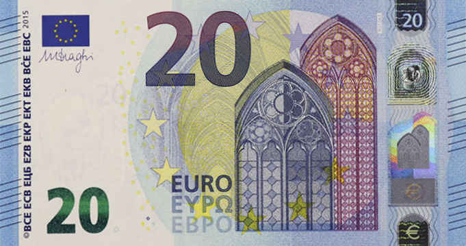 Front of European Union p22r: 20 Euro from 2015