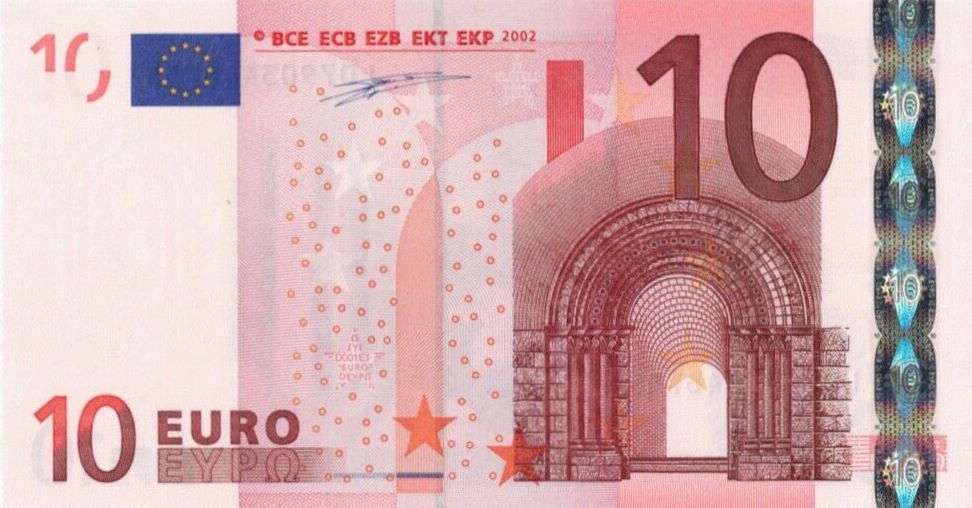 Front of European Union p2l: 10 Euro from 2002