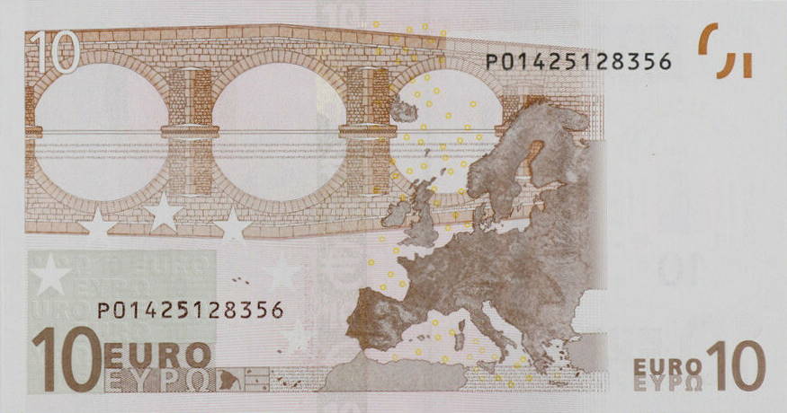 Back of European Union p2p: 10 Euro from 2002
