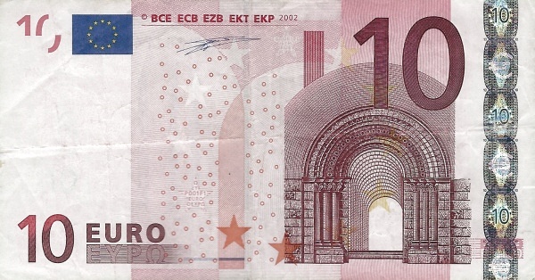 Front of European Union p2x: 10 Euro from 2002