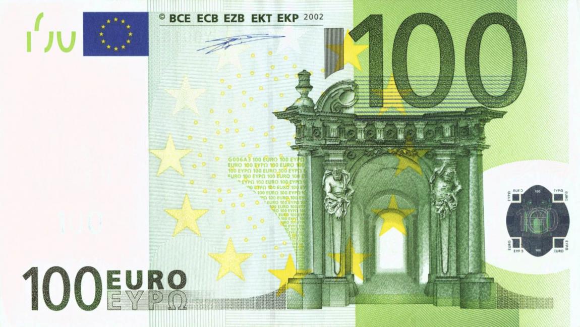 Front of European Union p5y: 100 Euro from 2002
