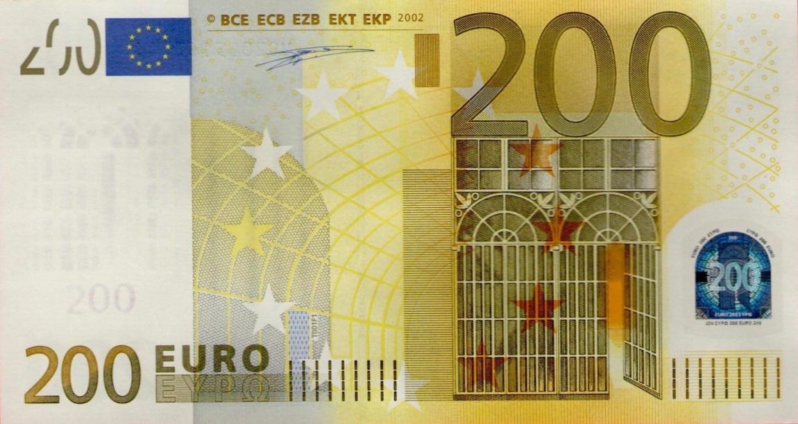 Front of European Union p6u: 200 Euro from 2002