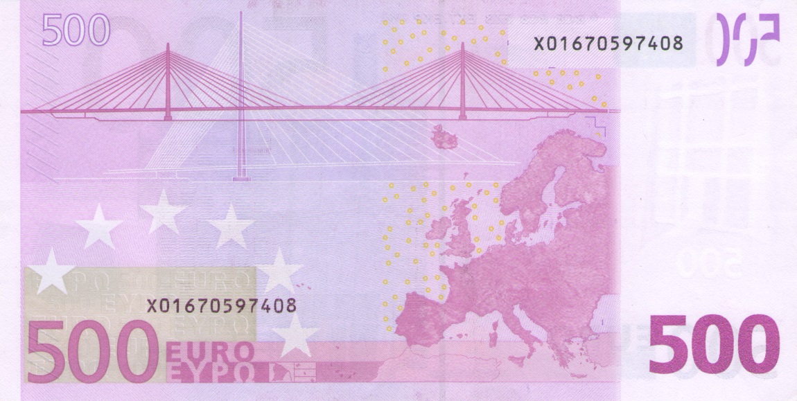 Back of European Union p7x: 500 Euro from 2002
