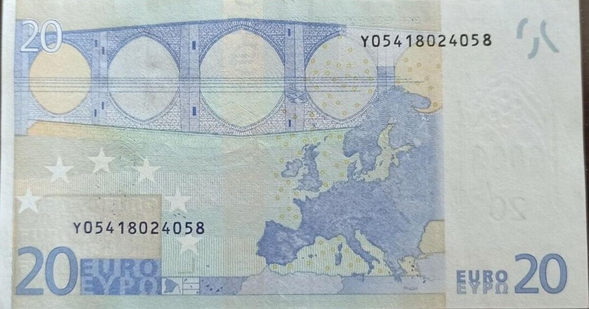 Back of European Union p16y: 20 Euro from 2002