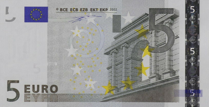 Front of European Union p1p: 5 Euro from 2002