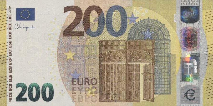 Front of European Union p32e: 200 Euro from 2019