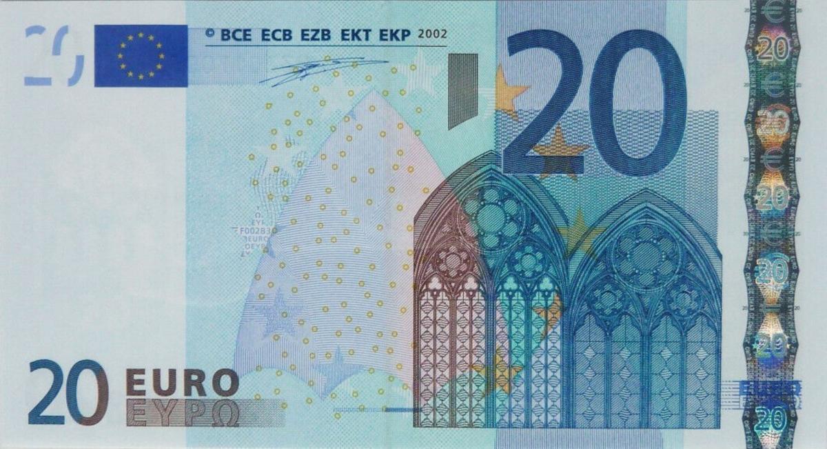 Front of European Union p3n: 20 Euro from 2002