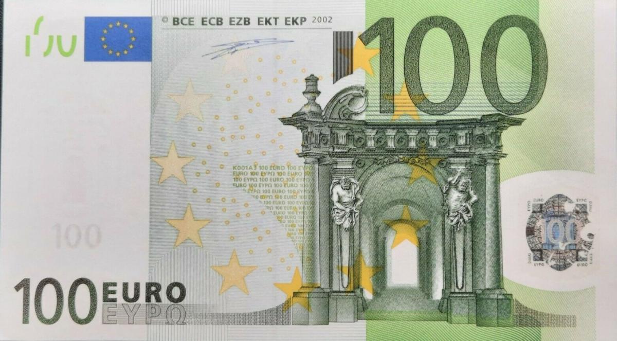 Front of European Union p5t: 100 Euro from 2002