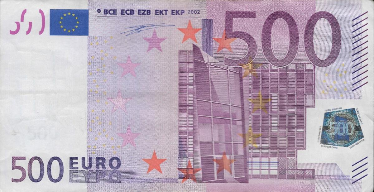 Front of European Union p7s: 500 Euro from 2002