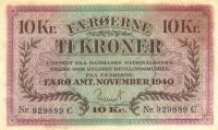 p11a from Faeroe Islands: 10 Kronur from 1940