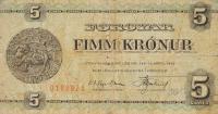 p14a from Faeroe Islands: 5 Kronur from 1949
