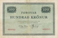 p13a from Faeroe Islands: 100 Kronur from 1949