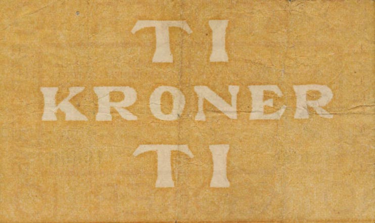 Back of Faeroe Islands p7: 10 Kronur from 1940