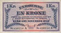 p9a from Faeroe Islands: 1 Kroner from 1940