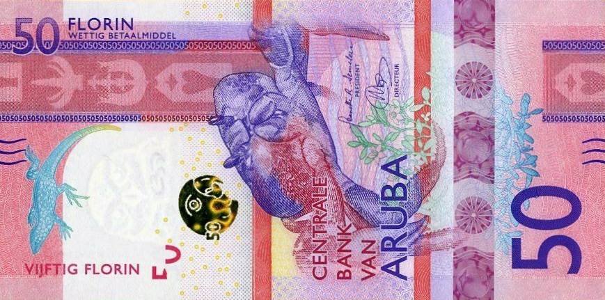 Front of Aruba p23: 50 Florin from 2019