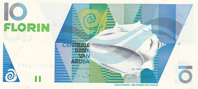 Front of Aruba p7a: 10 Florin from 1990