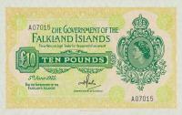 p11a from Falkland Islands: 10 Pounds from 1975