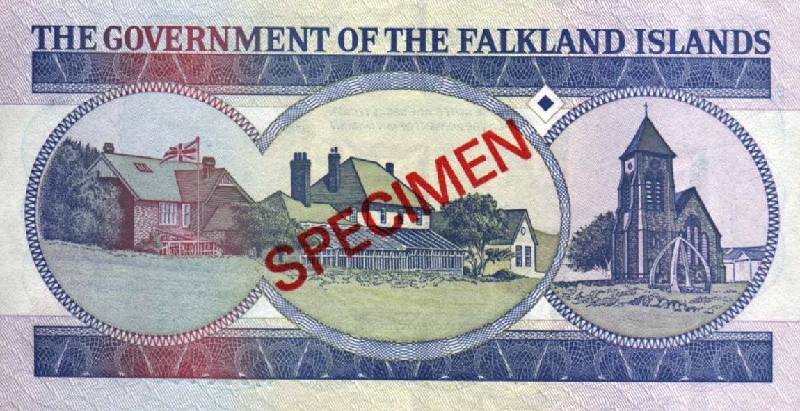 Back of Falkland Islands p16s: 50 Pounds from 1990