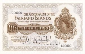 p7s from Falkland Islands: 10 Shillings from 1960