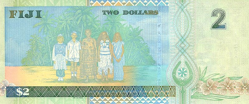 Back of Fiji p104a: 2 Dollars from 2002