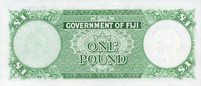 Back of Fiji p53h: 1 Pound from 1965