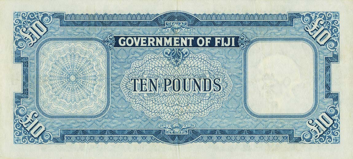 Back of Fiji p55b: 10 Pounds from 1959