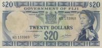 p63a from Fiji: 20 Dollars from 1968