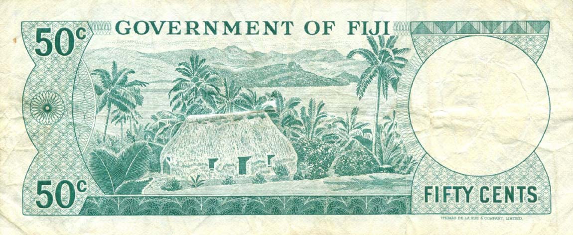 Back of Fiji p64b: 50 Cents from 1971